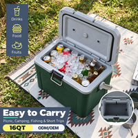 Conteneur isotherme personnalisé de 16 QT avec couvercle renforcé pour le stockage des aliments et des boissons, idéal pour les marques d'extérieur et les usines