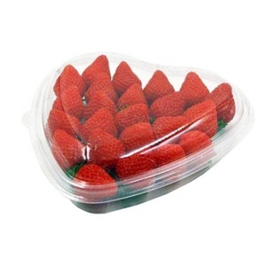 Emballage de récipient de fraise à emporter ClamShell transparent boîte en plastique en forme de coeur de fraise - Product Image 1
