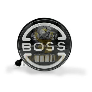 Système d'éclairage automatique bicolore blanc-jaune rond en métal BOSS de 7 pouces pour <span class=keywords><strong>Harley</strong></span> <span class=keywords><strong>Davidson</strong></span>, phares LED pour <span class=keywords><strong>moto</strong></span>, 70 LED - Product Image 1