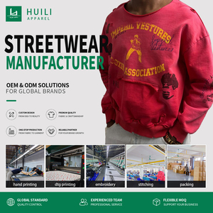Felpe Grafiche Vintage Personalizzate Huili, Stile Oversize, Cotone Pesante, Streetwear da Uomo, Produzione di Fabbrica - Product Image 1