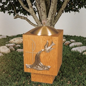 Carattere battesimale in legno massello intagliato artigianale gotico Design moderno chiesa mobili per la scuola e le cappelle parrocchiali - Product Image 5