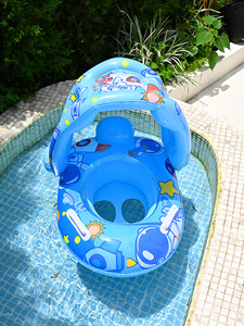 Bouée de bain <span class=keywords><strong>gonflable</strong></span> pour enfants <span class=keywords><strong>avec</strong></span> <span class=keywords><strong>auvent</strong></span> amovible, motif astronaute, pour bébés de 3 à 6 ans, jouet aquatique, protection solaire, double <span class=keywords><strong>chambre</strong></span> à air - Product Image 4
