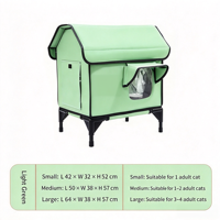 Nouvelle Maison pour Chat d'Extérieur Innovante Transfrontalière, Conception Surélevée, Villa Solide, Étanche, Spacieuse, en Tissu Oxford, Chauffée