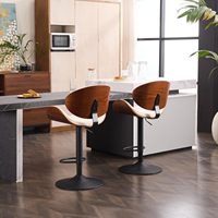 Tabouret de bar pivotant moderne en cuir PU et liège, hauteur et repose-pieds réglables pour salle à manger, extérieur, salon