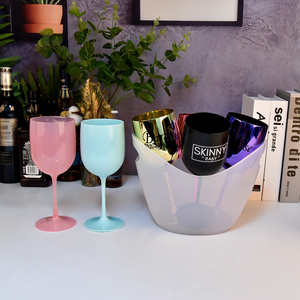 Verre à vin en plastique PP incassable 16oz, logo personnalisé, gobelet <span class=keywords><strong>transparent</strong></span> noir portable pour fête et événement - Product Image 5