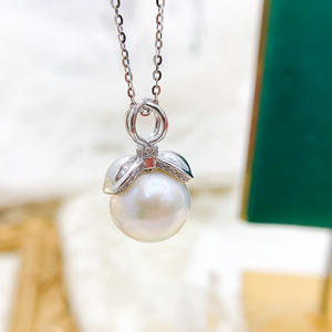 Accesorio de Plata S925 para Colgante, Soporte Vacío para Collar, con Cuentas Redondas Planas de 11-16 mm, Fornituras de Joyería de Plata-30941 - Product Image 1