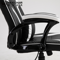 Chaise de jeu de course en cuir PU de haute qualité, noire et blanche, pivotante et inclinable, pour e-sport et bureau, logo personnalisé disponible