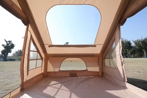 6.3 ㎡   Grande tente familiale de <span class=keywords><strong>camping</strong></span> extérieure à une chambre, en toile Oxford imperméable avec fonction gonflable en coton aérien pour le glamping - Product Image 4