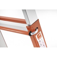 Escalera Telescópica Multifuncional de Aleación de Aluminio Industrial GIERRE PEPPINA A0010, 3+3 Anillos, Capacidad de 125 KG, Herramienta Multiusos Versátil