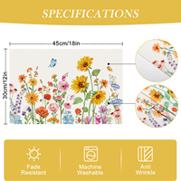 Ensemble de 4 sets de table en tissu floral printanier, 12x18 pouces, tournesols, pour la cuisine, la salle à manger, la décoration d'hôtel, de maison ou de fête