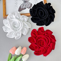 Vente chaude nouveau Design Style coréen 3D coloré fleur patchs ruban mariage bricolage Corsage Rose fleur Appliques