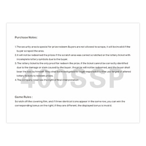 Tarjetas de premios para partidos de fútbol, papel negro, impresión digital, logotipo, tamaño, porcentaje de ganadores, tarjeta de raspar de lotería personalizada - Product Image 5