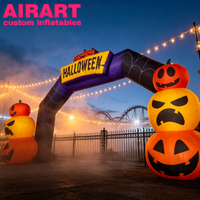 Arche gonflable sur le thème d'Halloween, structures gonflables d'accueil pour fête d'horreur, arche gonflable citrouille personnalisable gratuitement