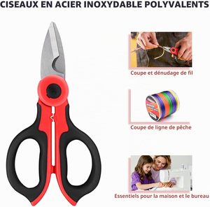 Sécateur de jardin avec poignée rouge et noire, lames en acier inoxydable et étui de protection pour la taille des bonsaïs et des fleurs - Product Image 5