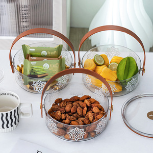 Transparent Lidded Fruit Bowl With Handle 3Pcs Set Food Storage Box For Home Kitchen Use - Product Image 2