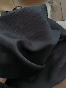 Produttore del Giappone nero tessuto abaya crepe per le donne vestito muschio chiffon crinkle crinkle tessuto per abaya