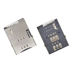 Sim卡适配器推推式SMT 8.65间距6针，带CD针8针，与MOLEX 475530001智能卡连接器兼容