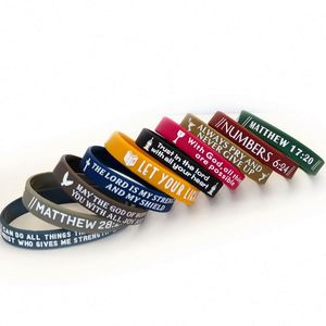 Bracelet en silicone personnalisé avec logo, citations bibliques et motif croix d'amour pour activités et fêtes religieuses - Product Image 4