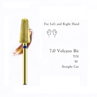 Rotación bidireccional para zurdos y diestros, eliminación rápida de acrílico o Gel duro, vástago de 3/32 ", taladro de uñas, broca de volcán de carburo, herramientas de manicura