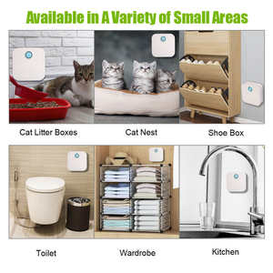 Mini <span class=keywords><strong>purificateur</strong></span> <span class=keywords><strong>d</strong></span>'<span class=keywords><strong>air</strong></span> portable automatique 400 mAh pour animaux de compagnie, absorbant les odeurs et éliminant les odeurs de pipi - Product Image 2