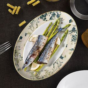 Ensemble de vaisselle en céramique florale antique Gamme florissante d'ustensiles de cuisson Ensemble de tasses et de soucoupes de soirée créatives peintes à la main - Product Image 4