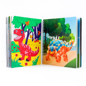 Pegatinas reutilizables de diseño personalizado, pegatinas de libros de pintura, juegos mentales, pegatinas por número: <span class=keywords><strong>dinosaurios</strong></span>, juguetes de viaje para niños - Product Image 6