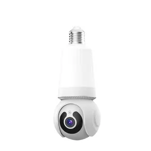 Ikevision V380pro 1080P WiFi Lâmpada de câmera com porta E27 3MP Lâmpada LED interna Câmera de alarme de movimento para Segurança Doméstica