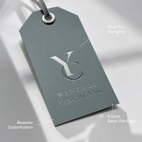 Étiquettes de luxe pour vêtements de croisière Elite, style de vie maritime, en papier synthétique ultra-fin de 0,5 mm résistant à l'eau salée, finition argentée exquise