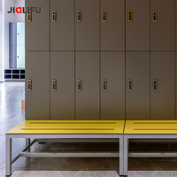 Casier de gym compact en stratifié HPL imperméable Jialifu avec serrure électronique et banc intégré