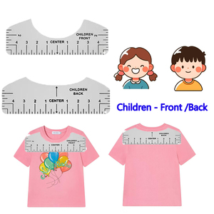 9 Pcs T-Shirt Alignment Công Cụ Biểu Đồ DIY Đo Thước V Trong Suốt Vòng <span class=keywords><strong>PVC</strong></span> Cai Trị Cho May Thiết Kế Trở Lại Phía Trước Quần Áo - Product Image 4