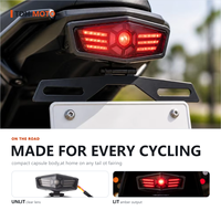 Feu arrière tout-en-un pour moto, feu stop LED, éclairage de plaque d'immatriculation, clignotant, 12V, universel, boîtier en métal ABS PC, arrière