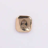 Kancing Baju Logam Persegi Panjang 9.5mm Empat Sisi Dua Lubang Jahitan Tangan untuk Kemeja, Mantel, Jas, Pakaian Formal