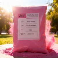 Poudre acrylique scintillante non toxique de qualité professionnelle pour salon, avec logo personnalisé OEM, ensemble de poudre à tremper pour ongles 3 en 1 rose 1KG