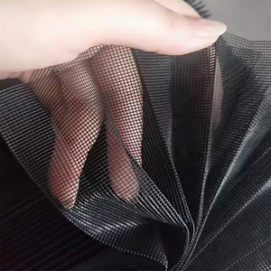 Moustiquaire plissée moderne en polyester imperméable, rétractable, anti-UV, ventilée, lavable, longue durée <span class=keywords><strong>de</strong></span> vie, maille 18x16, noir/gris - Product Image 4