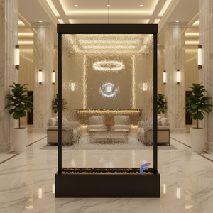 ไฟ LED ม่านน้ำกราฟิก น้ำตกจำลองในร่ม น้ำพุโลหะ น้ำตกสีขาว - Product Image 1