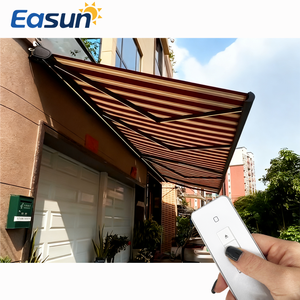 Großhandel Sonnenschutz Faltarm Motorisierte Außenmarkise Vollkassette mit LED-Beleuchtung Polysegel - Product Image 2