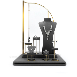 Customized Jewelry Display Stand Bust Metal Background <b>Plate</b> Luxury Jewelry Display for Necklace Bracelets <b>Rings</b> Earrings - Product Image 1