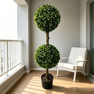 Modern Neat Stylized Dual Sphere Foliage Ring with waterproof woven <b>edge</b> for <b>garden</b> corridor plaza indoor outdoor - Product Image 5