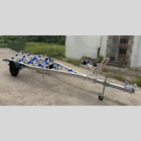 Remorque pour bateau en aluminium à essieu simple, légère, 20 pieds, argentée, avec rouleaux en caoutchouc, certificats de régistre VIN et DOT complets