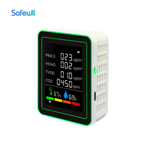 안전 가성비 공기질 모니터 6 in 1 TVOC 온도 습도 <span class=keywords><strong>CO2</strong></span> HCHO Pm2.5 미터 공기질 모니터 - Product Image 2
