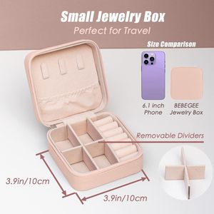 Estuche de Viaje Pequeño para Joyas al por Mayor, Organizador de Joyas con Logotipo Personalizado, Caja para Anillos, Collares y Pendientes, Exhibidor de Almacenamiento de Cuero PU y Terciopelo - Product Image 2