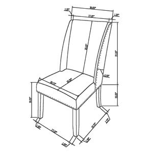 Ensemble de 2 chaises de salle à manger transitoires, convertible, en tissu coton polyester gris clair, pieds en bois, pour la maison, le bureau et l'hôtel - Product Image 5