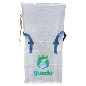 PP FIBC bag with duffle top and flat bottom 1ton FIBC for packing sand