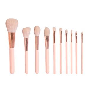 Set de 10 Brochas de Maquillaje Rosadas, Pelo Sintético para Rostro, Corrector, Lápiz de Cejas, Brochas Portátiles para Sombras de Ojos, Venta al por Mayor - Product Image 5