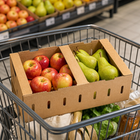 Boîte en carton ondulé personnalisée pour poivrons, découpée sur mesure avec fentes de ventilation, en carton kraft, pour l'expédition de produits frais