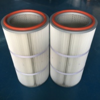 Nouvel élément filtrant d'air en polyester pour vente en gros, haute efficacité de filtration, forme cylindrique, installation par le bas, pièce de rechange