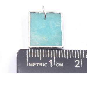 Colgante Cuadrado de Amazonita Chapado en Plata con Engaste de Latón para Fabricación de Joyas al por Mayor - Product Image 4