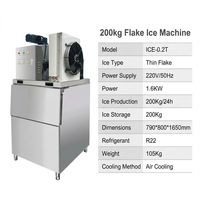 Machine à glace en paillettes fines de grande capacité, 200 kg à 20 tonnes par jour, contrôlée par PLC, usage commercial