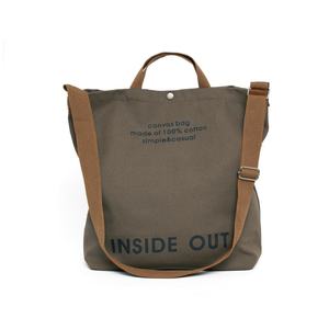 Inside Out <b>Canvas</b> Tote <b>Bag</b> Large 100% Cotton Simple Casual Women's Weekender <b>Bag</b> <b>Black</b> - Product Image 4