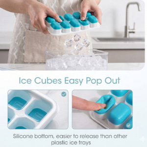 Moule à glaçons à 10 compartiments, presse-glacettes de grande capacité, plateau en silicone de qualité alimentaire pour réfrigérateurs domestiques - Product Image 4